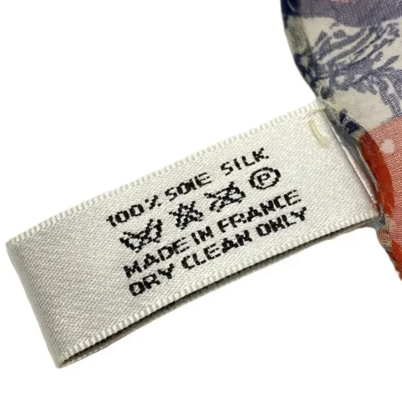 DIOR/ChristianDior - Red Navy White Scarf 133-051925 - Picture 3 of 3